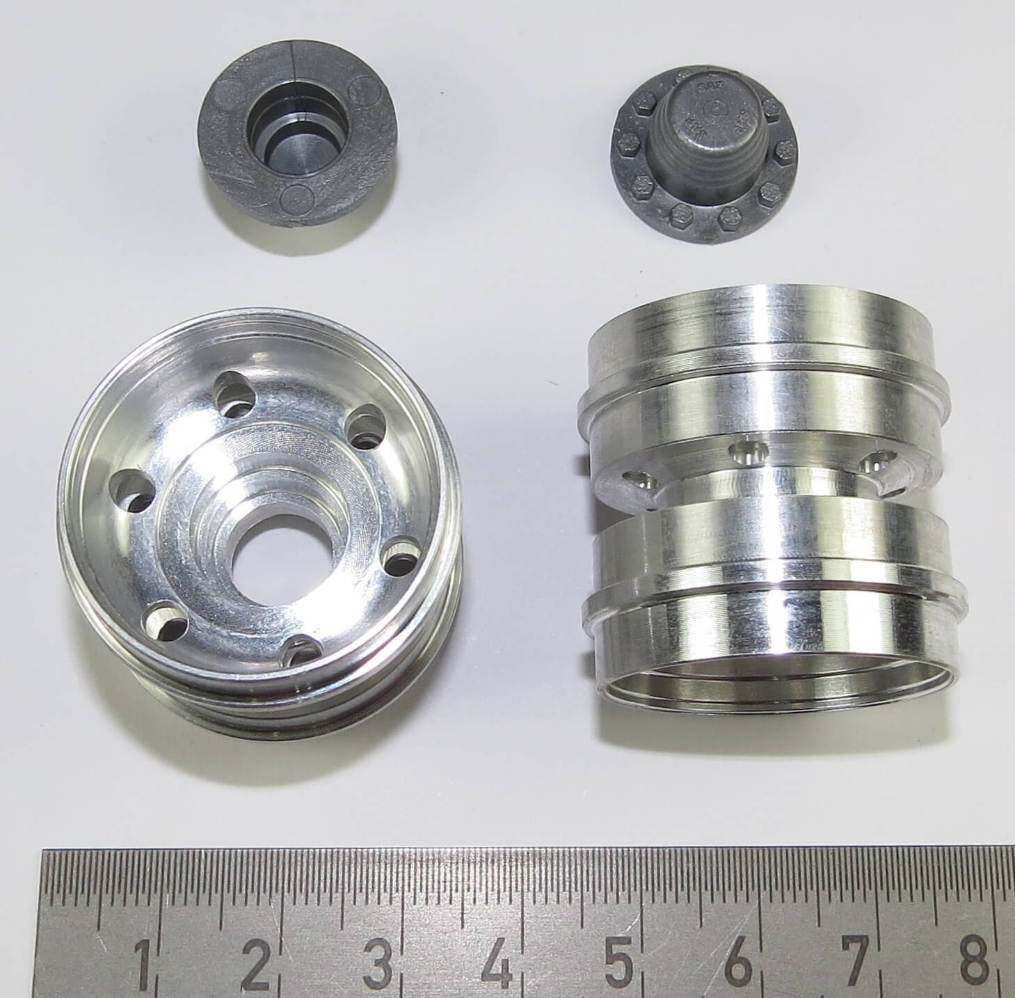 2 Tieflader-Doppelfelgen aus Alu,29/31mm Durchmesser, 29mm  