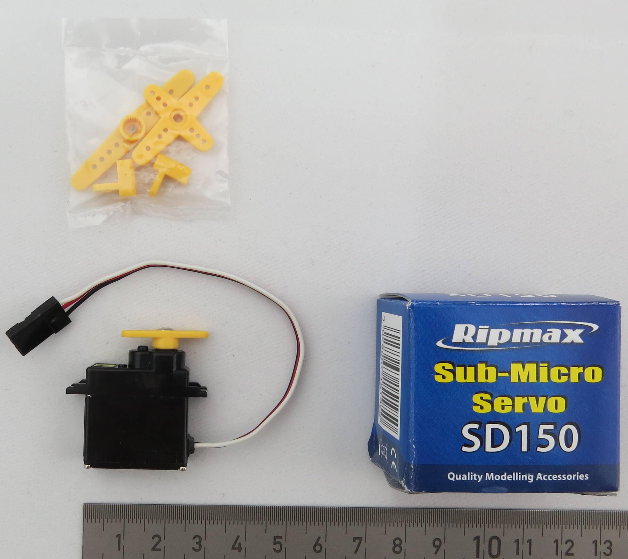 Servo Ripmax SD150. Sub-Micro-Servo. Maße:24,5x9,2x29mm
