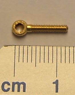 Augenschraube M2,0 Gewinde/Bohrung 2mm   Messing            