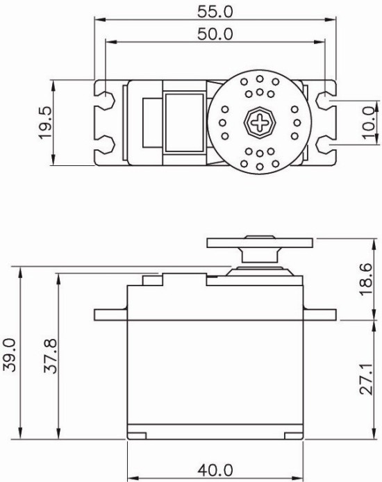 Servo DES-707 BB,MG, Graupner. Mit Metallgetriebe und 2