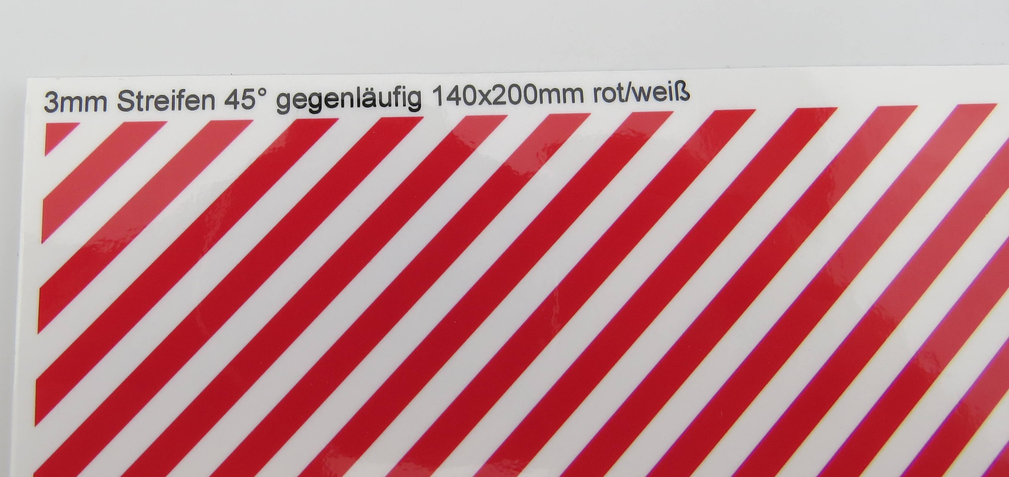 Dekorbogen Warnstreifen STANDARD ca. 200x140mm 3mm-Streifen,