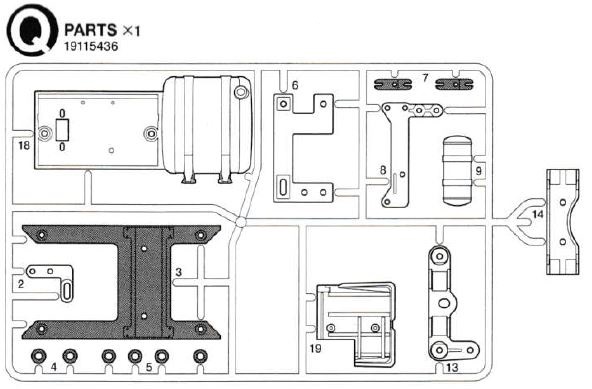 Spritzguss-Teilesatz Q-Teile, schwarz. Für ACTROS von       