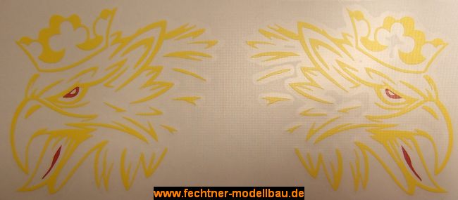Folienschnitt 2-farbig "WILDER GREIF" links/rechts bis 80mm 
