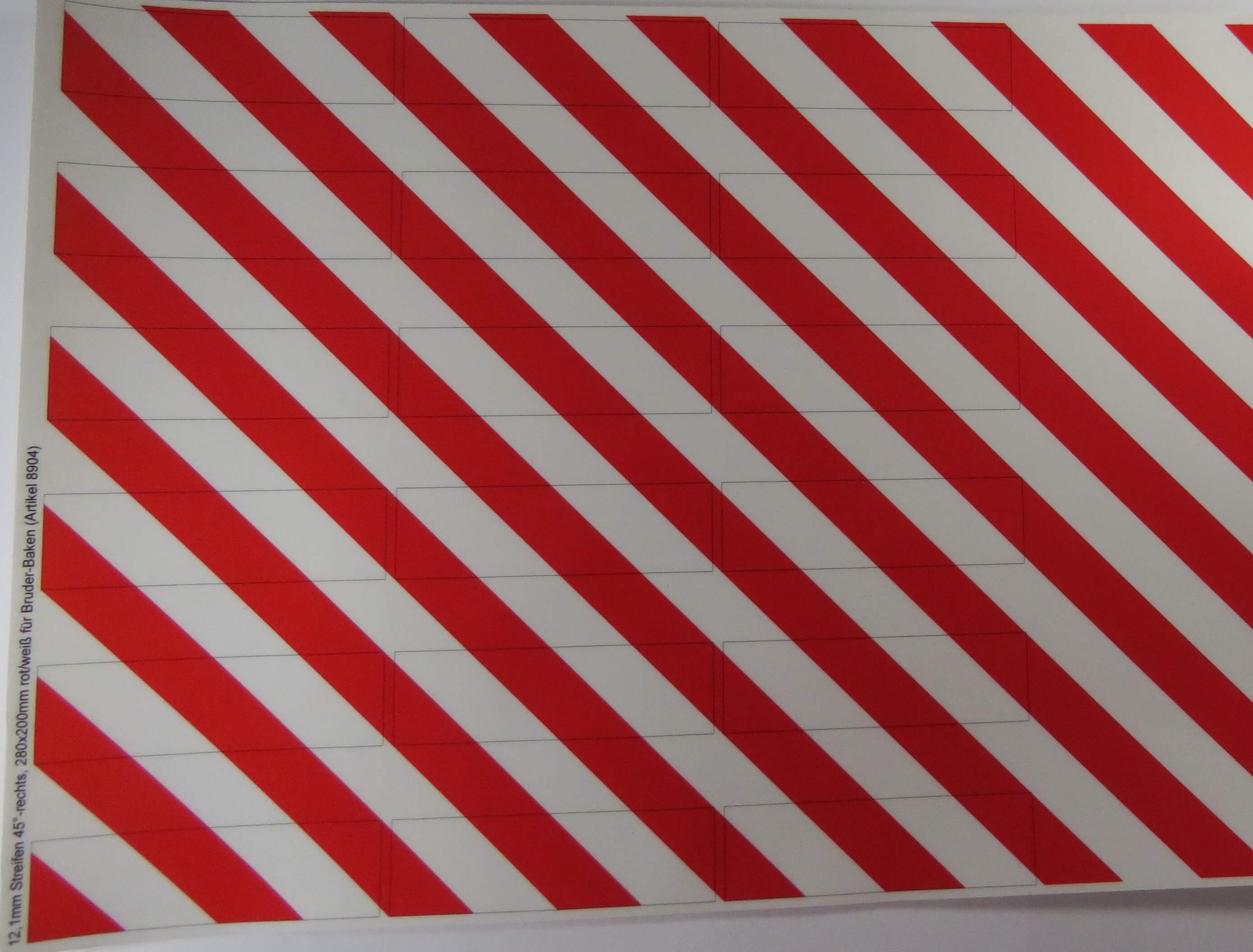 1 Dekorbogen Warnstreifen Standard, ca.  200x280mm          