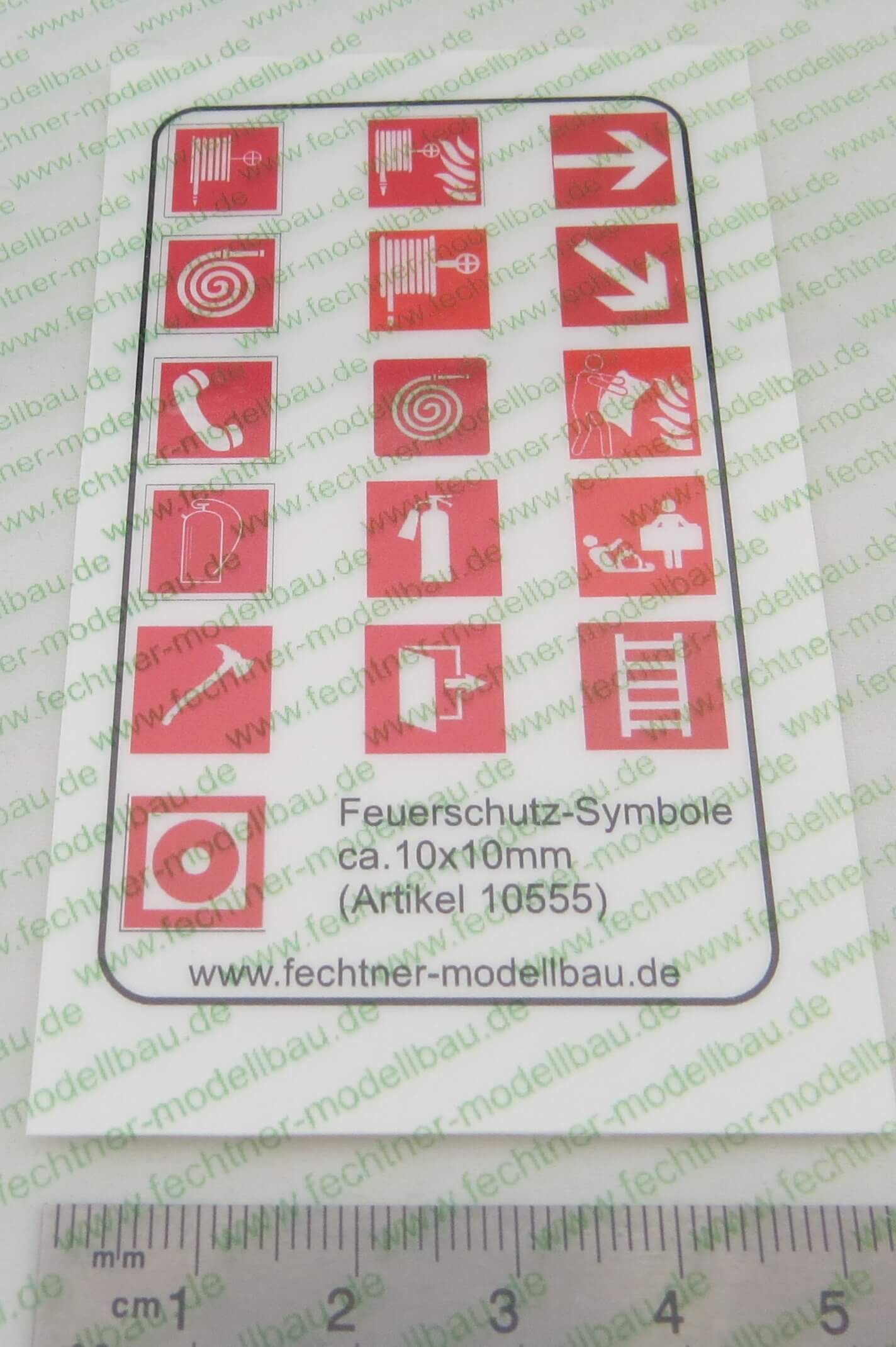 Feuerlösch-Symbole-Set je ca. 10x10mm,   16 Symbole, passend