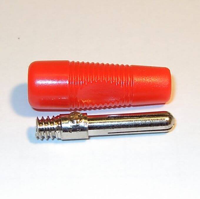 1x Bananenstecker, rot, Standard- Ausführung,               