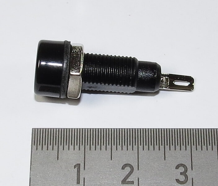 1 Buchse 4mm für Bananenstecker, schwarz , isoliert