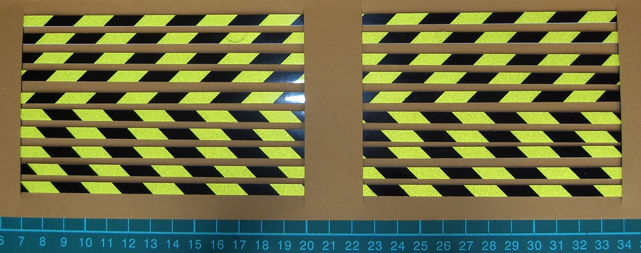 Warnstreifenset 5mm Streifenbreite, 45°,