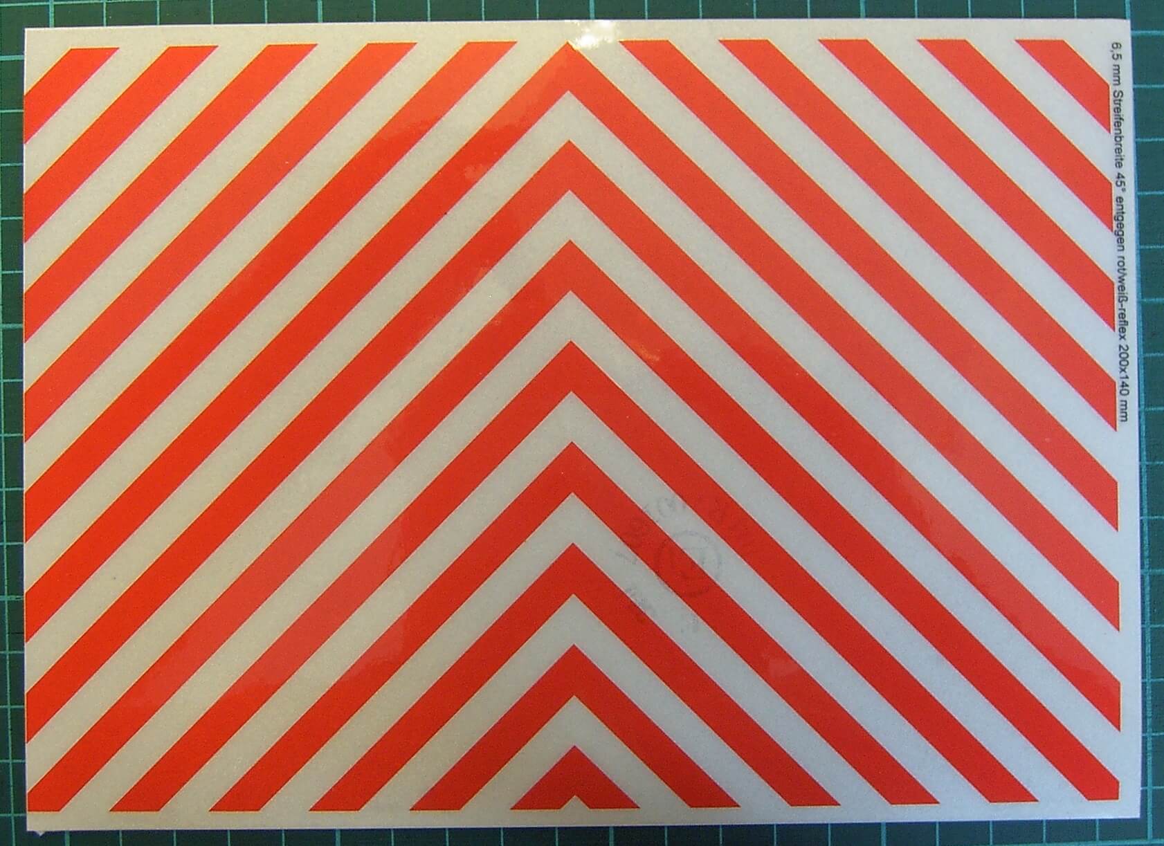 Dekorbogen Warnstreifen REFLEKTIEREND ca. 200x140mm         