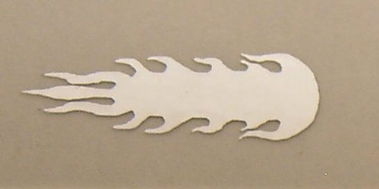 Flammen-Symbol aus Chromfolie 7mm hoch   22mm lang (1 Paar) 