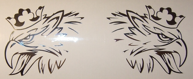 Folienschnitt 1-farbig "WILDER GREIF" links/rechts bis 80mm 