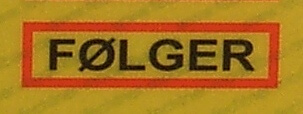 Aufkleber REFLEX-Warnschild "FOLGER" aus selbstklebender,   