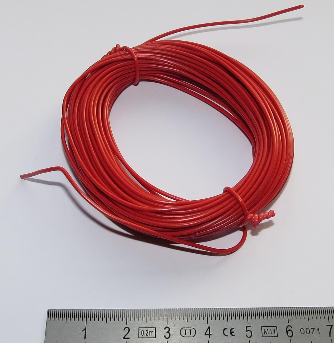 PVC-Litze, 0,14 qmm, rot, 10m-Ring                          