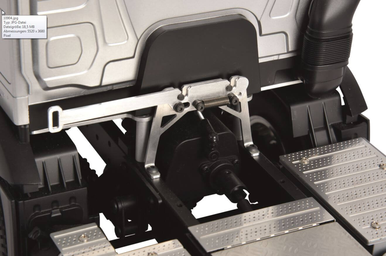 ALU-Kabinen-Verriegelung für MB Arocs von Tamiya. Speziell  