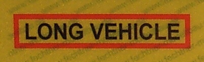Aufkleber REFLEX-Warnschild "LONG VEHIC" aus                