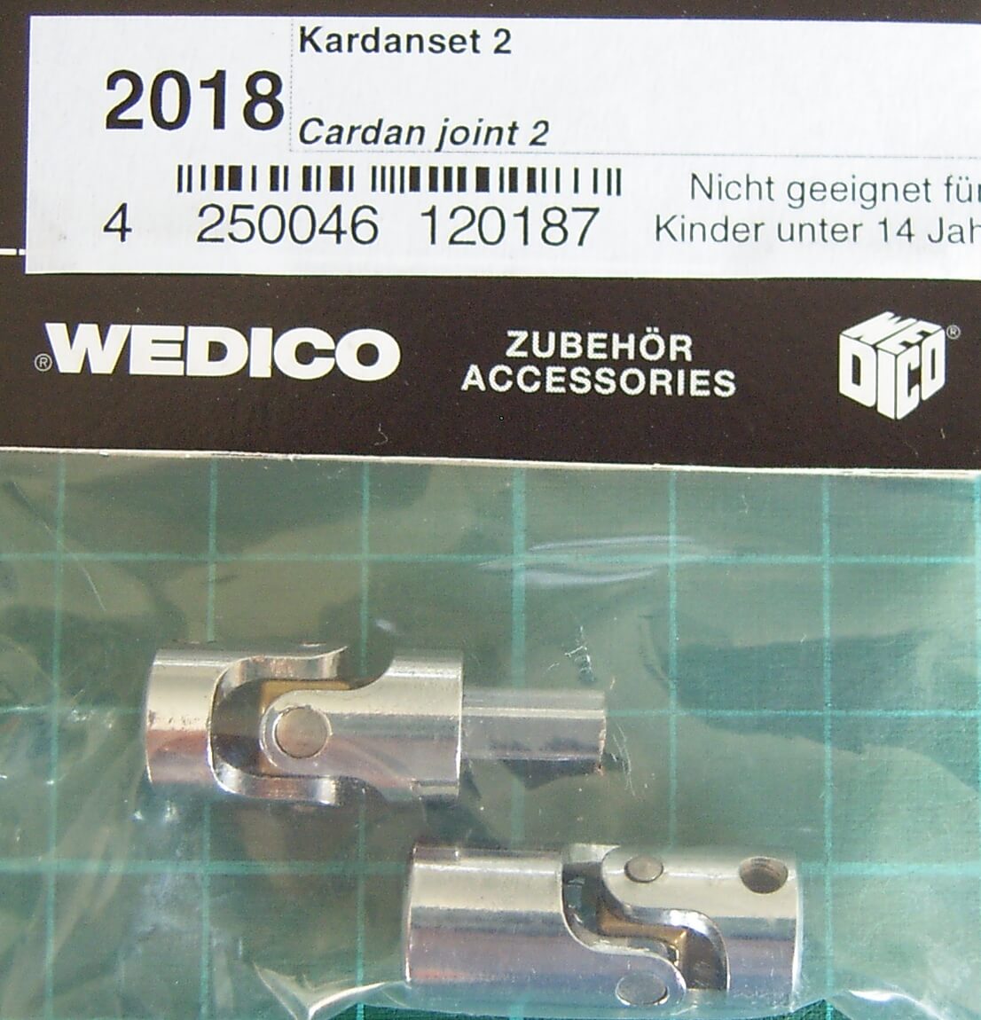 Kardanset2, vernickelt,(2018) beidseitig 4mm-Bohrung