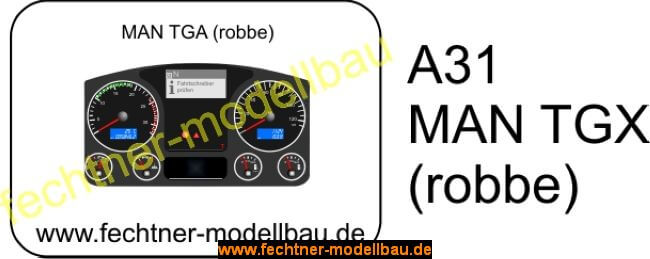 Decal/Aufkleber Armaturenbrett A31 für MAN TGX (robbe)      