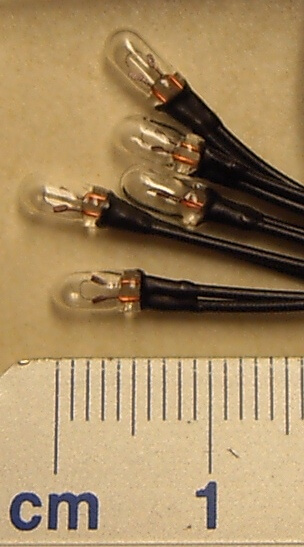 Birnen, 3V ca. 2,8mm Durchmesser, mit 15cm schwarzen        