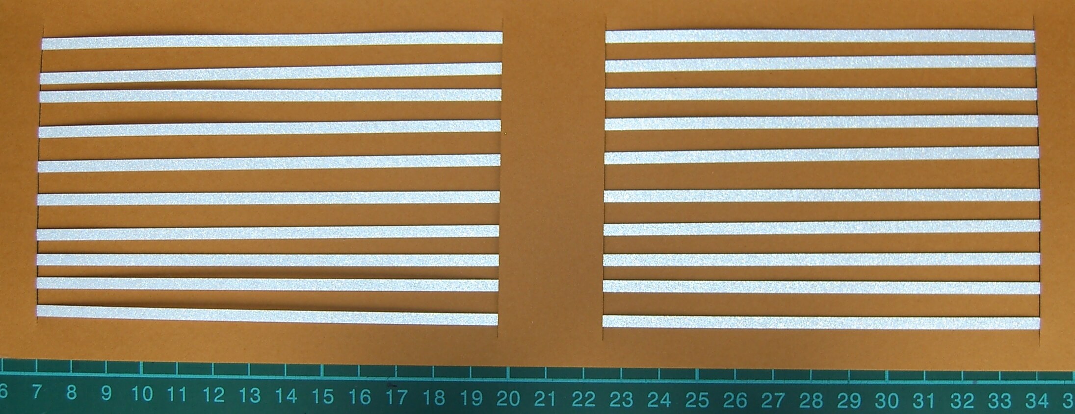 Warnstreifenset 3mm Streifenbreite, weiss-reflex, ca. 280mm 