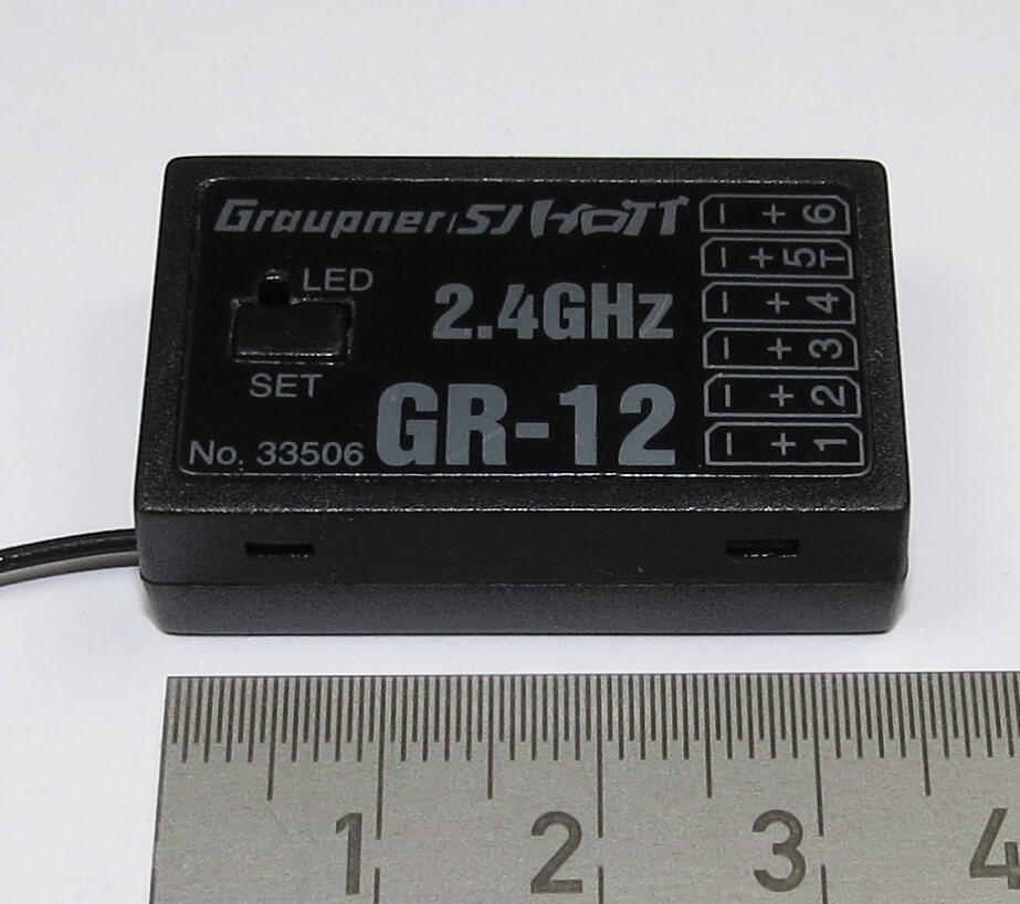1 Graupner-Empfänger HOTT GR-12, 2,4GHz. 6-Kanal, Graupner  