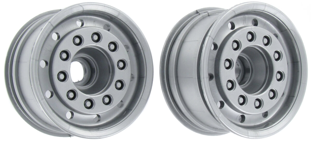 CARSON Vorderachsfelgen (2)Kunststoff silbergrau, für Tamiya