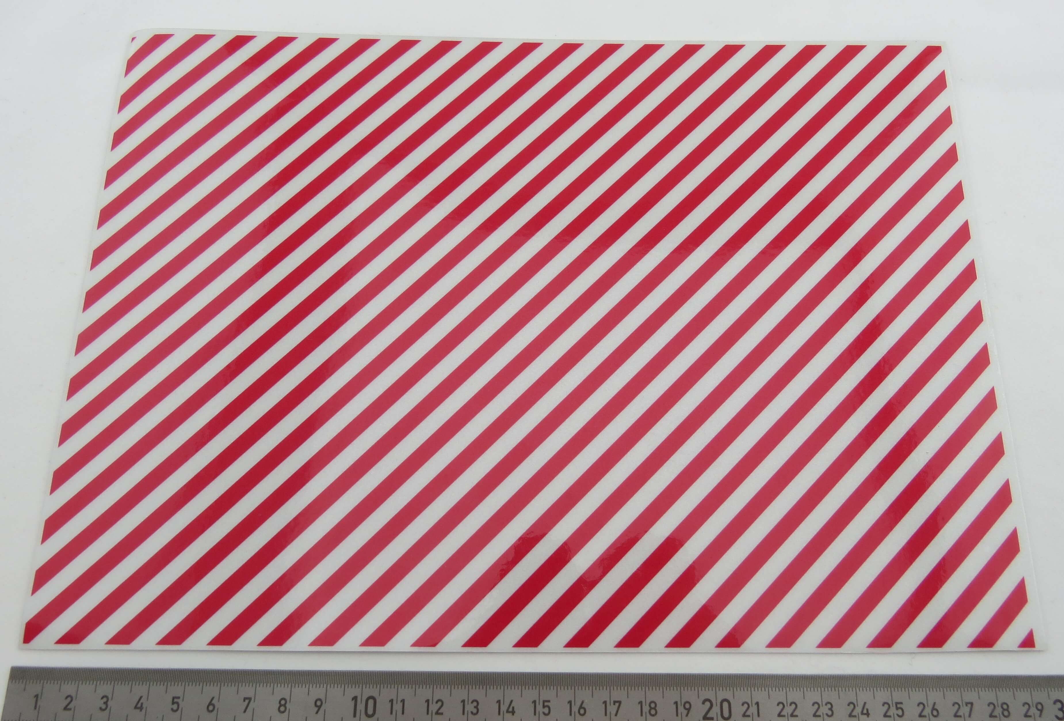 1 Dekorbogen Warnstreifen REFLEKTIEREND  ca. 280x200mm 5mm-S