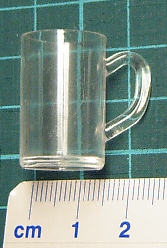 1 Bierkrug 1,5cm x 2,5cm hoch, klar                         