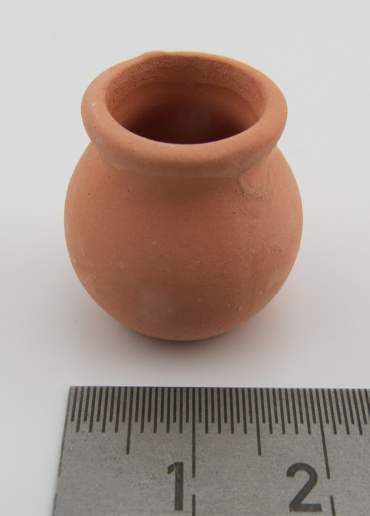 Tonkrug, bauchig, 20mm Durchmesser, 20mm hoch. Ohne Griffe  