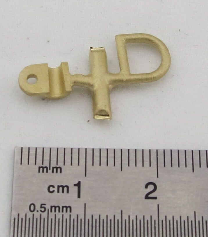 1 D-Ring mit Befestigungsmaterial, Messing-Feinguss. 1-seiti