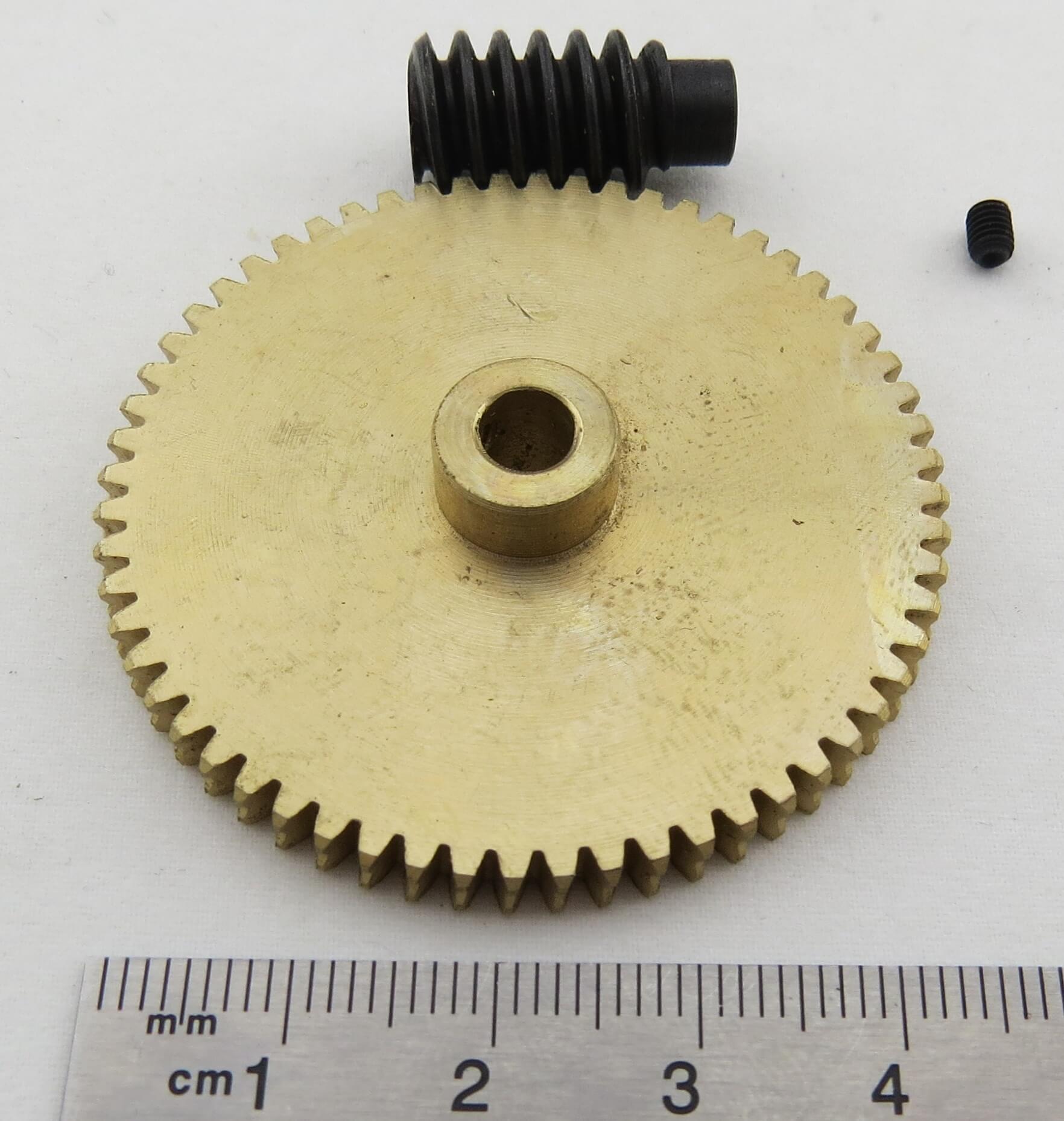 1 Schneckenrad-Satz 1:60 Modul 0,75, ein-gängig rechts. Zahn