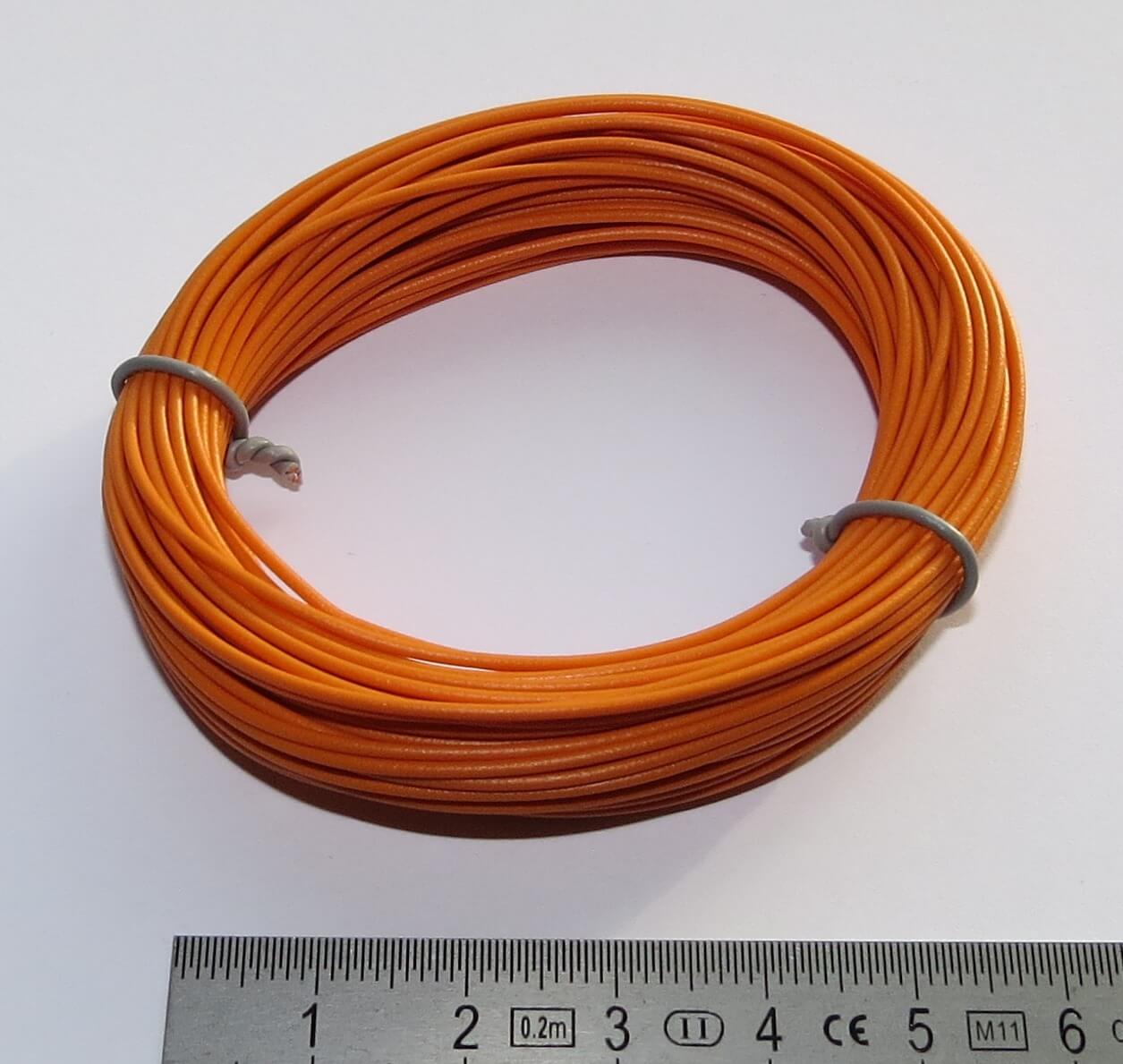 PVC-Litze, 0,14 qmm, orange, 10m-Ring                       