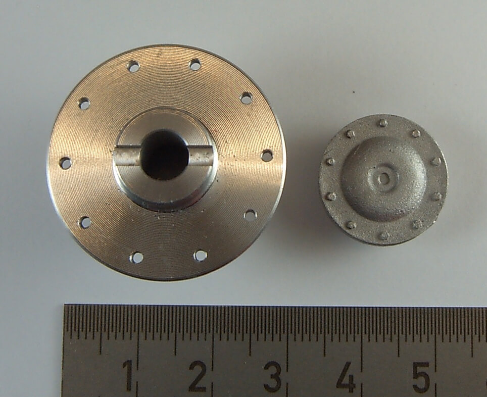 Hinterradnabe mit Deckel, Alu, Lochkreis 25mm, 10x          