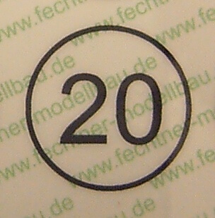 Geschwindigkeitsschild weiss  12,5mm Durchmesser