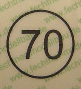 Geschwindigkeitsschild weiss  10mm Durchmesser