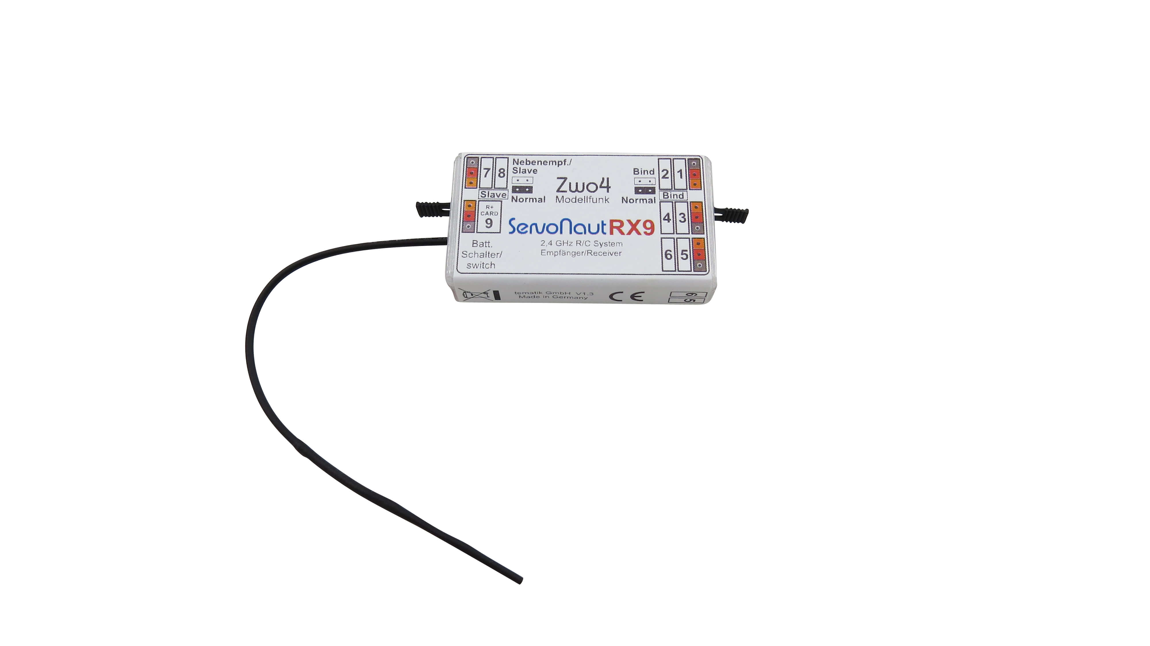 2,4GHz Empfänger mit 9-Servokanälen.RX9. Partnerfähig.      