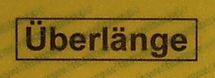 Aufkleber REFLEX-Warnschild "Überlänge"  aus                
