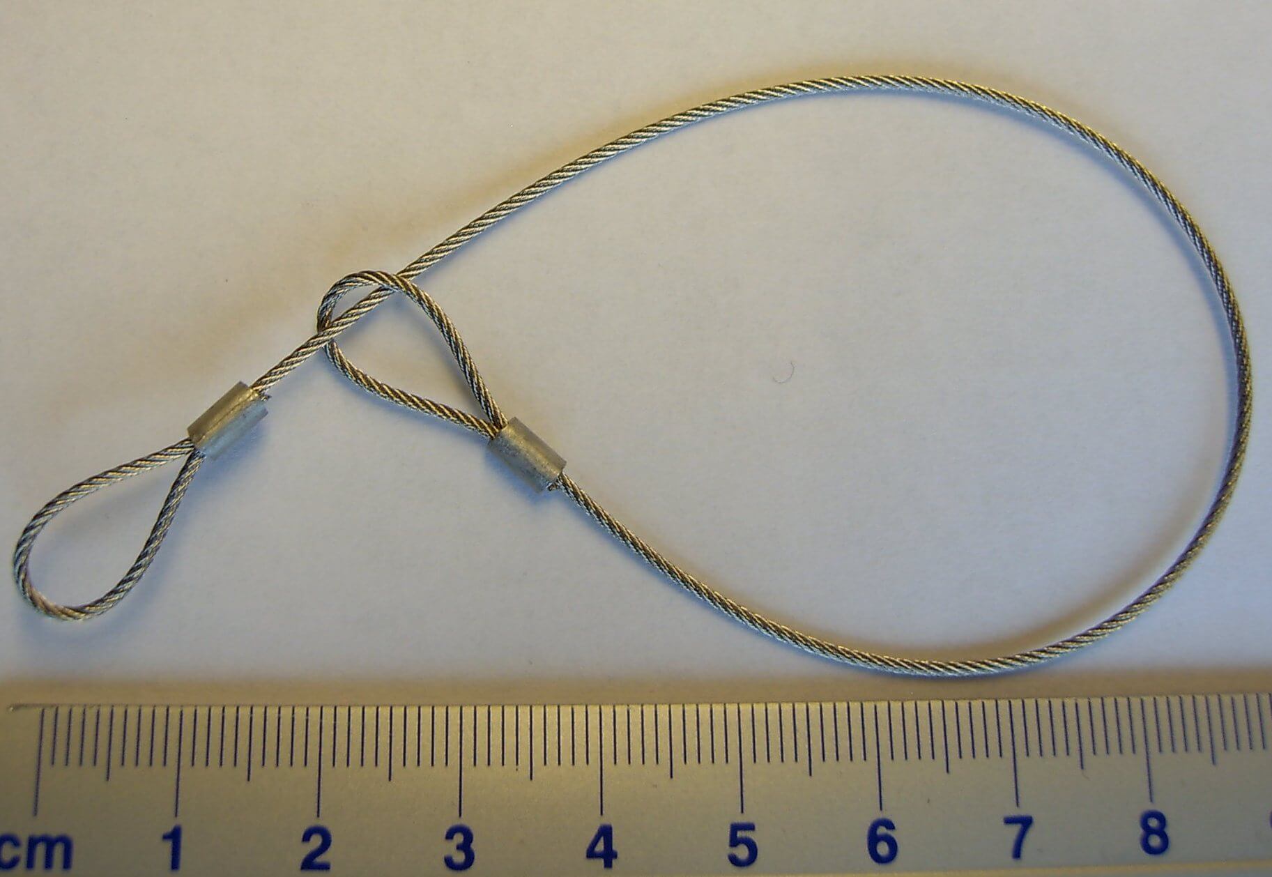 1 Abschlepp-Seil (Anschlagseil) 1x200mm, Edelstahlseil mit  