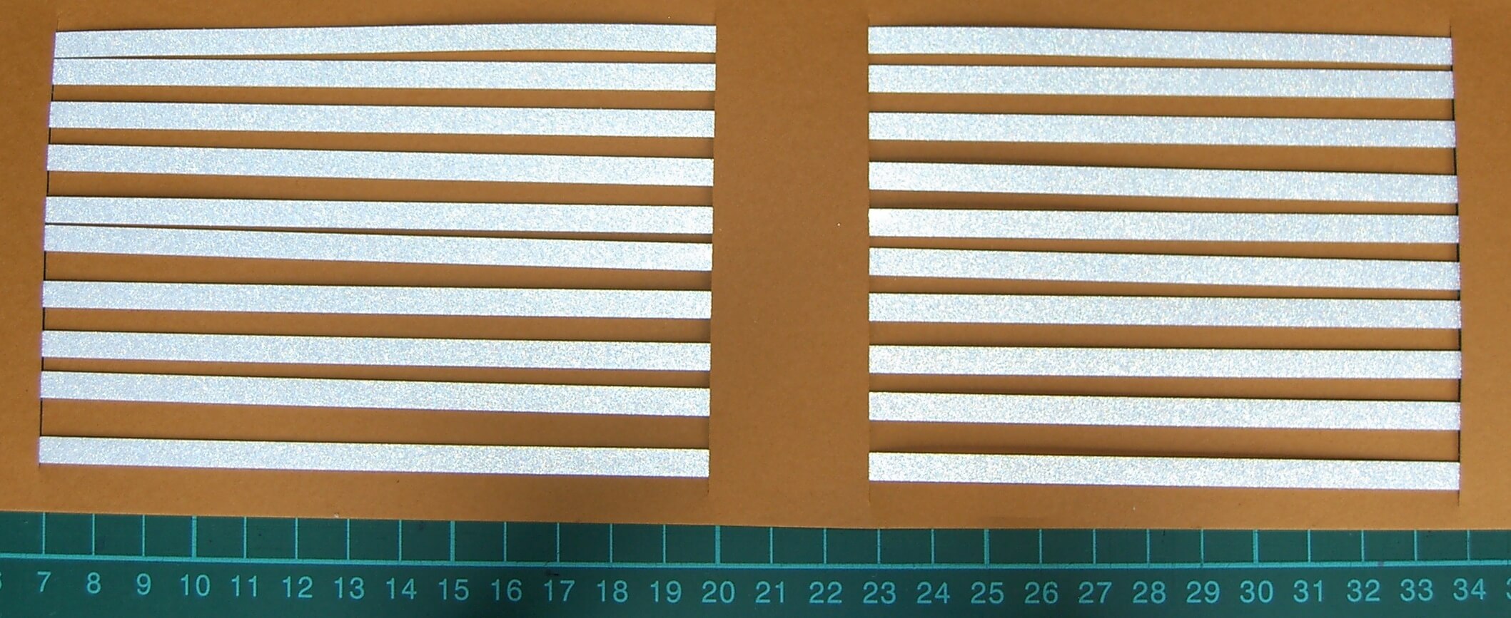 Warnstreifenset 5mm Streifenbreite, weiss-reflex, ca. 280mm 