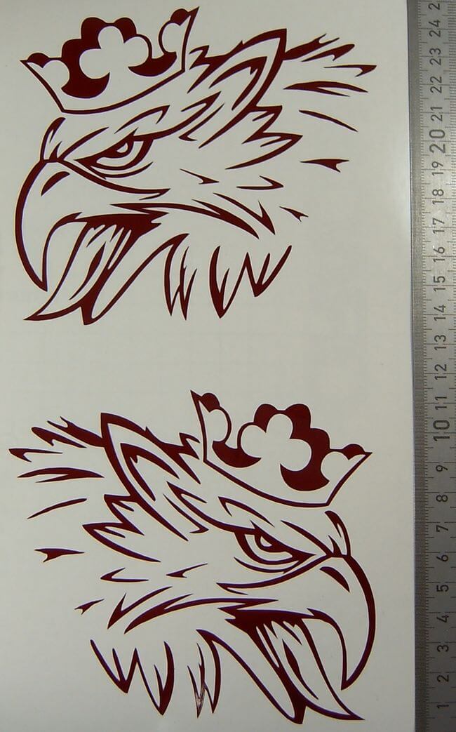 Folienschnitt 1-farbig "WILDER GREIF" links/rechts bis      