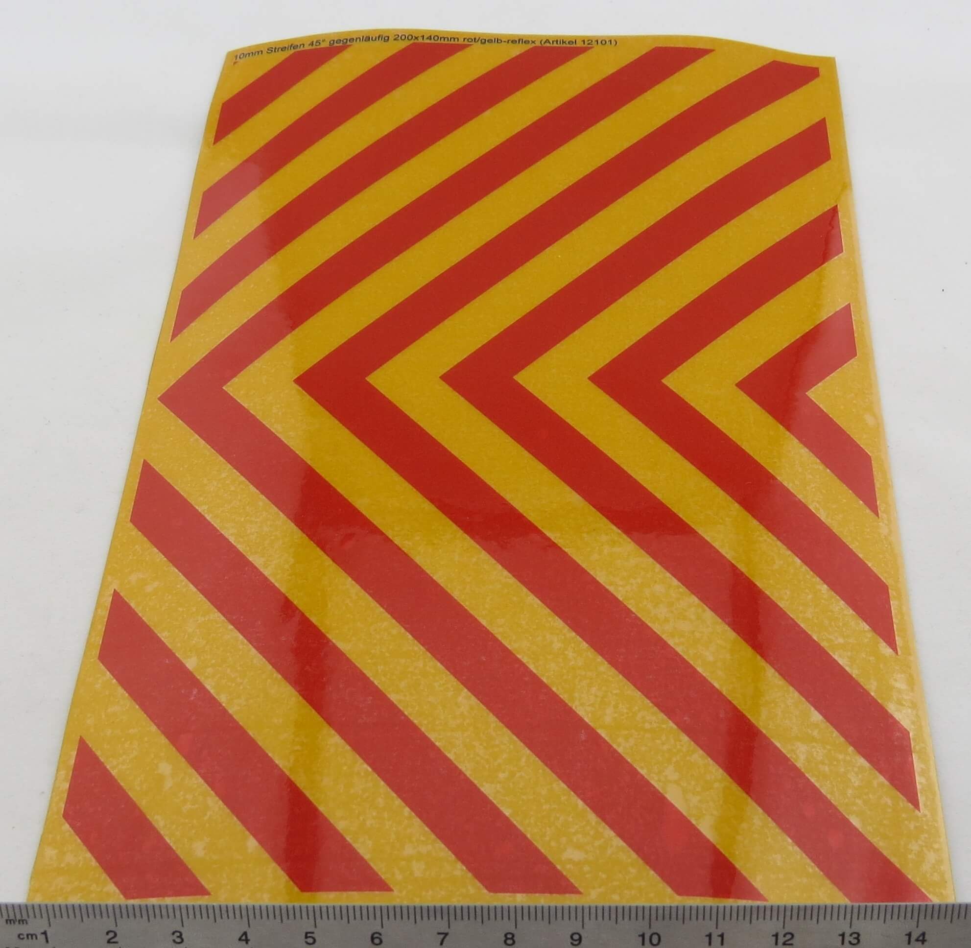 Dekorbogen Warnstreifen REFLEKTIEREND    ca. 200x140mm 10mm-