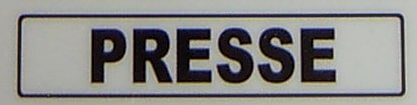 Textschild "PRESSE",schwarz,1:14 selbstklebende Folie mit   