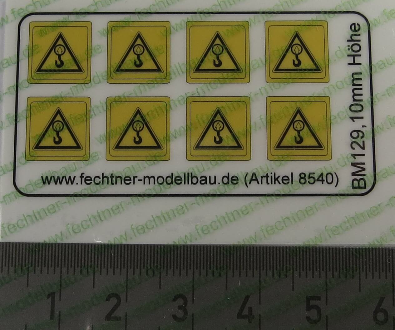 1 Warn-Symbole-Set 10mm hoch, BM129, 8 Symbole,             