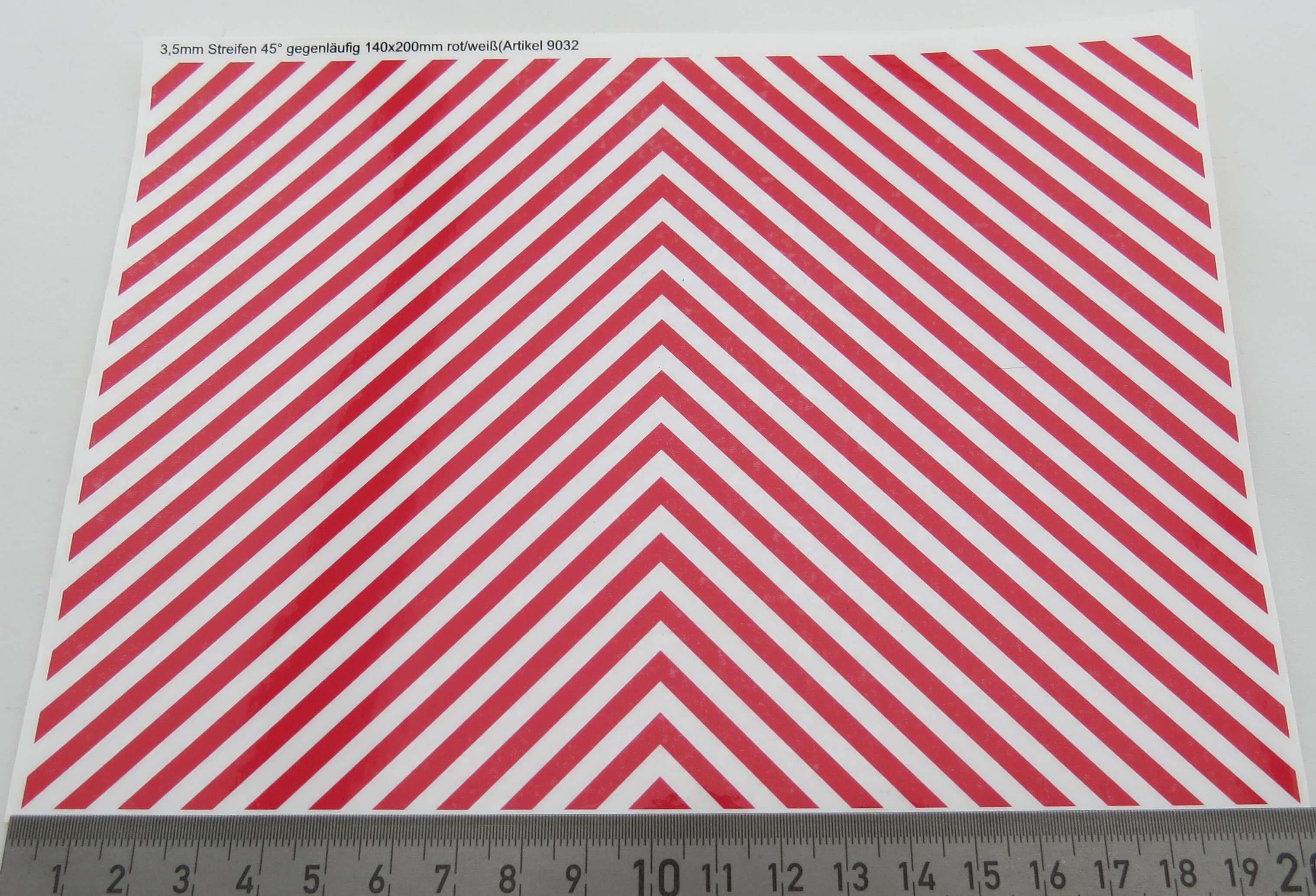 1 Dekorbogen Warnstreifen STANDARD, ca. 200x140mm