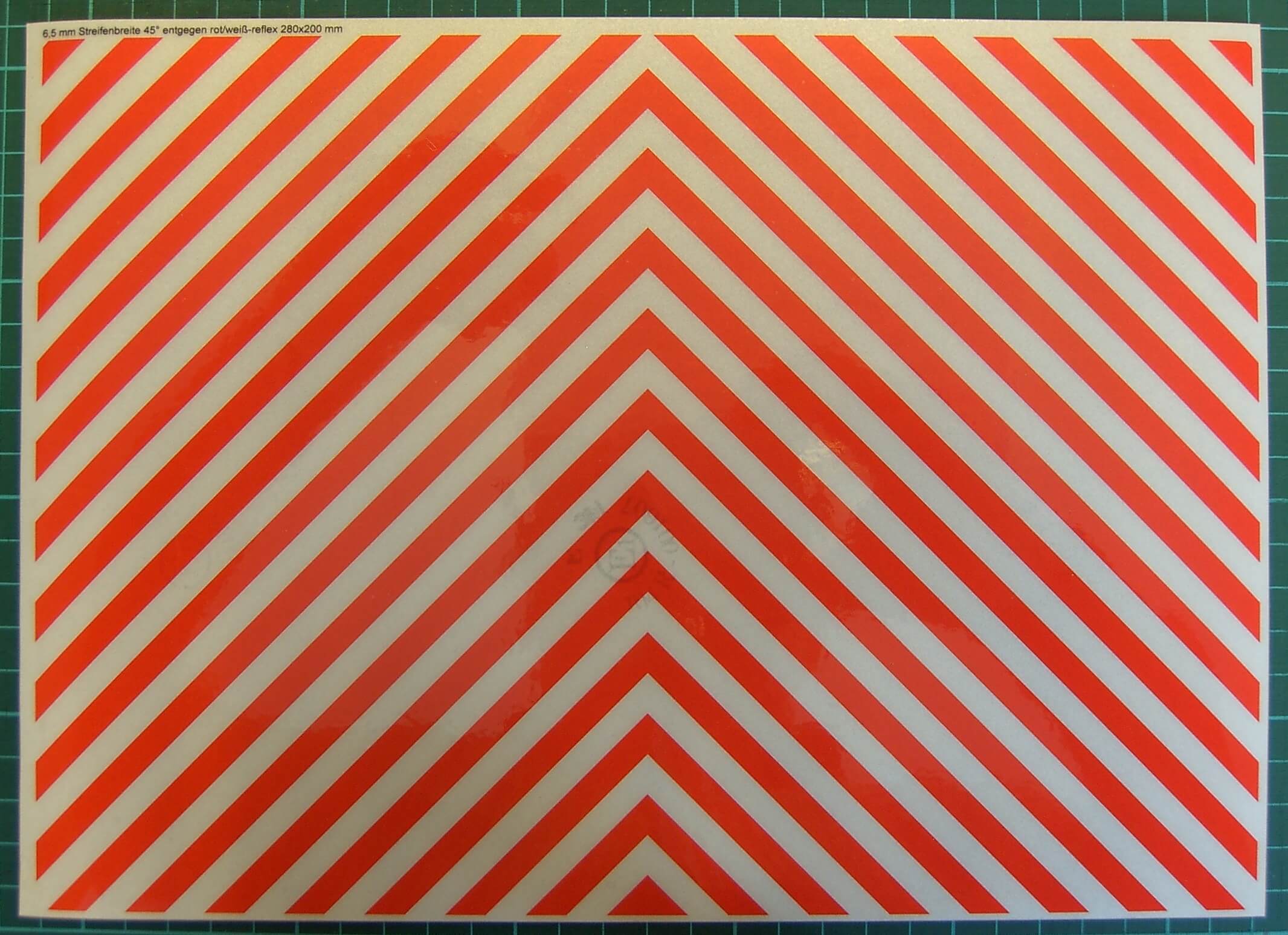 1x Dekorbogen Warnstreifen REFLEKTIEREND ca. 200x280mm      