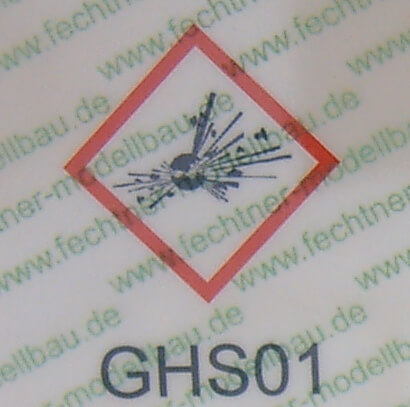gedruckte Gefahrgutzettel (WDC-Maßstab)  GHS01 laut         