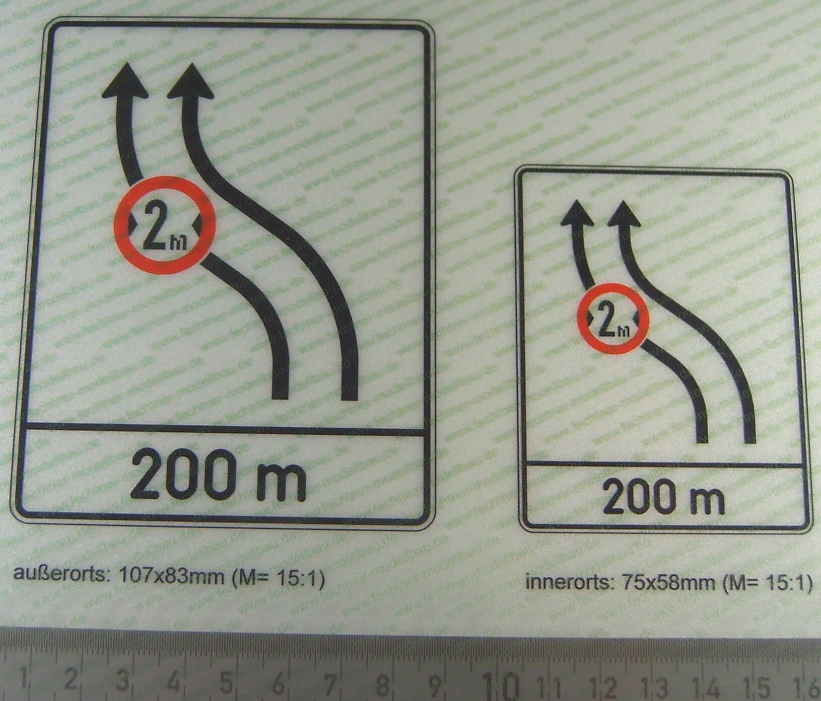 1 Verkehrszeichen Nr.500. Überleitungs-  Tafel. Gedruckt    