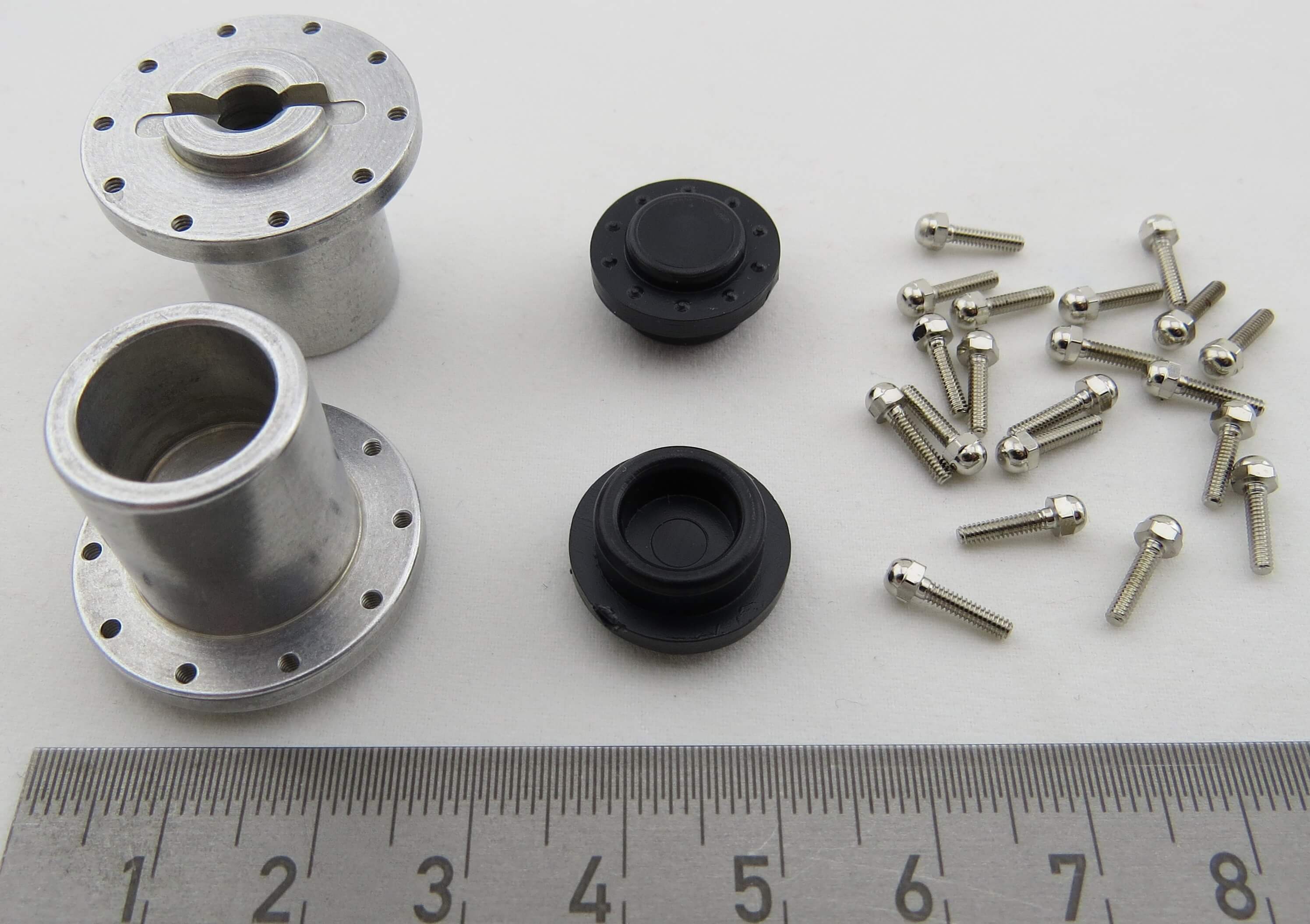 Felgenadapter (2 Stück) hinten für Eurofelgen (robbe), Alu