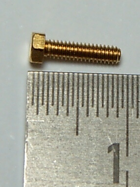 6-Kant-Modellschraube M2,0 x 8 Messing   SW 3,0mm Kopfhöhe  