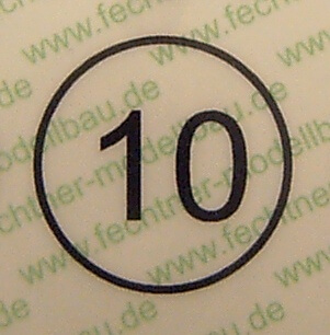 Geschwindigkeitsschild weiss  12,5mm Durchmesser