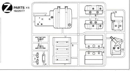 1 Spritzguss-Teilesatz Z-Teile, schwarz. Für Actros 3363    